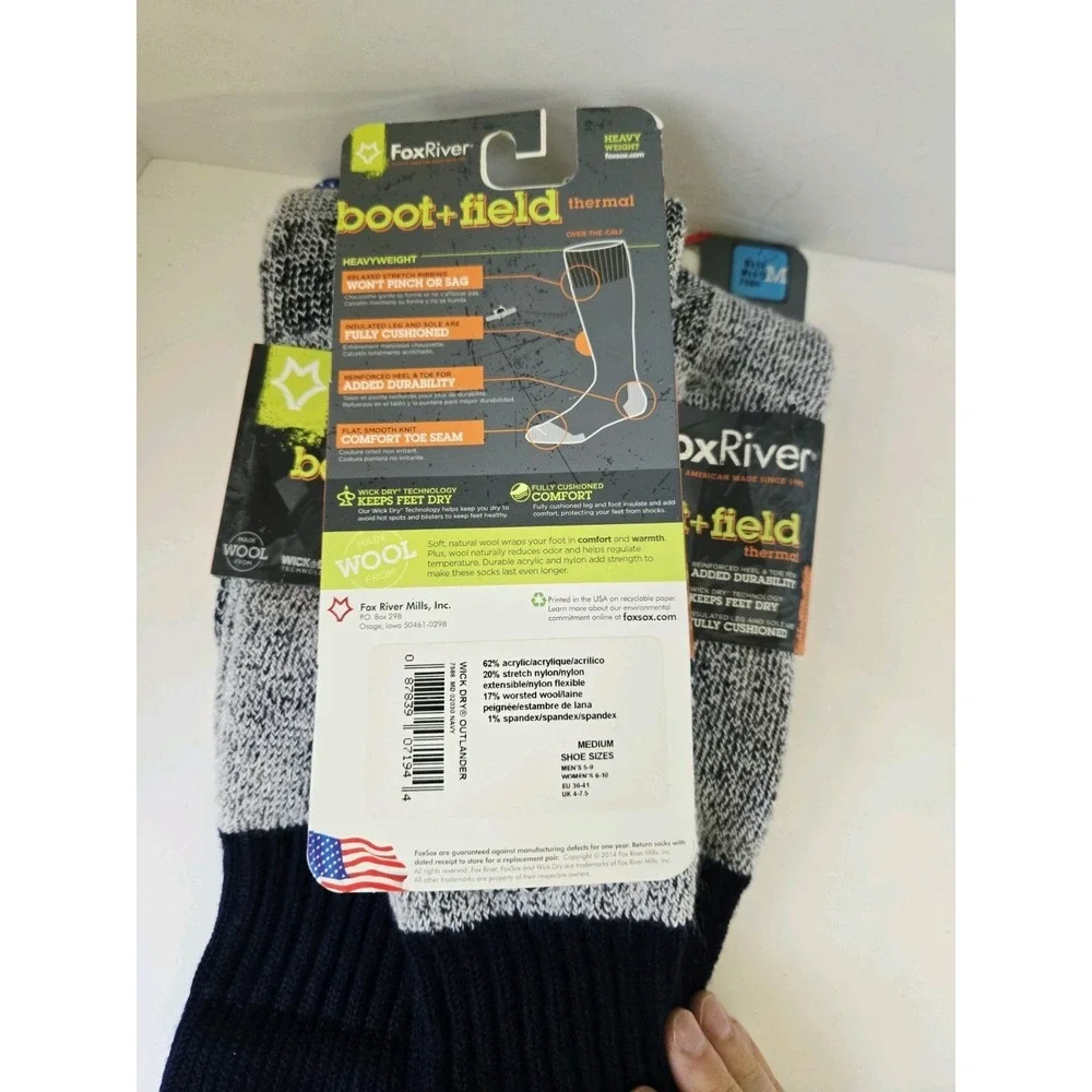 Fox River boot + field socks lot 3 pairs size M unisex M 5-9 Wm‎ 6-10 thermal